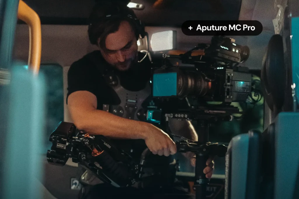 Arri Trinity System and Aputure MC Pro On Film Set with Steadicam Operator